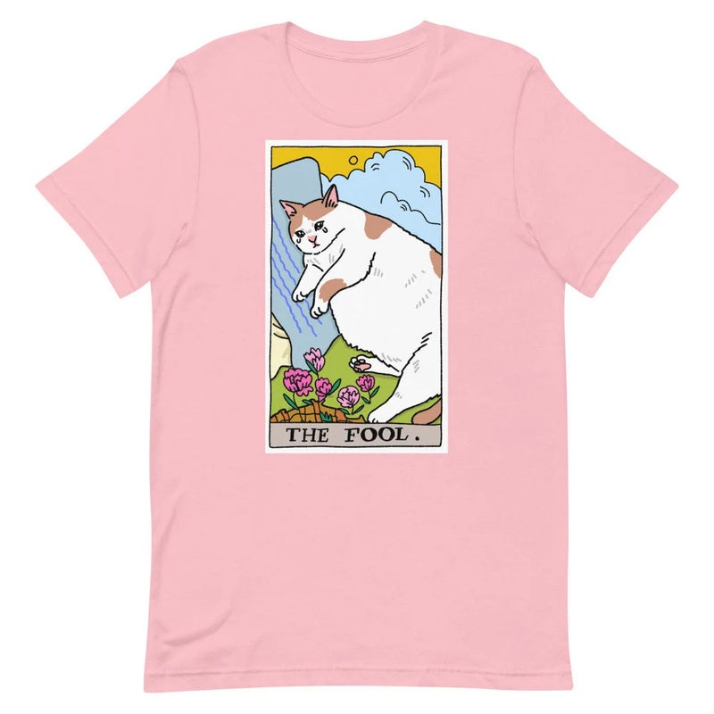 Trade The Fool Cat Printing Round Neck Summer Casual T-Shirt - Image 1
