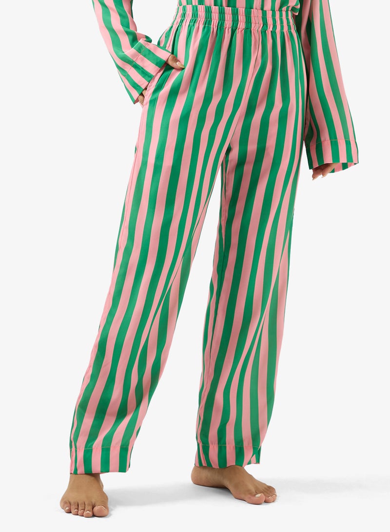 جينجر طقم بيجاما وقميص مقاس كبير مخطط - Image 4