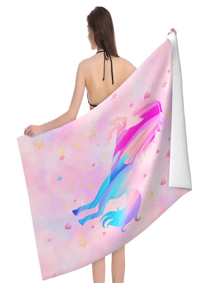 COMFAR Unicorn Beach Towel for Girls, Personalized Beach Towels for Kids Microfiber Beach Towels Bulk, Cute Beach Towel, Quick Dry Pool Towel 30"x 60" - Image 2
