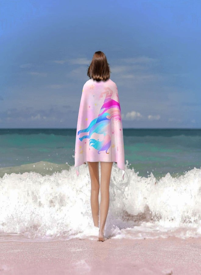 COMFAR Unicorn Beach Towel for Girls, Personalized Beach Towels for Kids Microfiber Beach Towels Bulk, Cute Beach Towel, Quick Dry Pool Towel 30"x 60" - Image 3