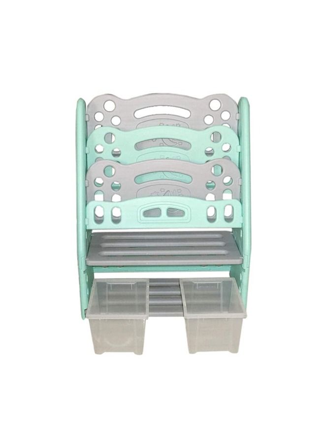 JSAITOYS Plastic Kids Furniture Bookshelf Baby Rack With Drawer Toys Storage Children Cabinets  - Image 1