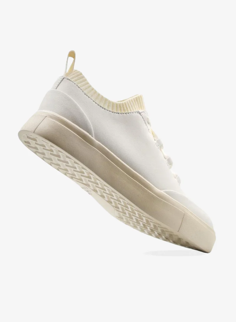 Duozoulu Ivory Sierra Lane Faux Leather Sneaker  | Best Price UAE