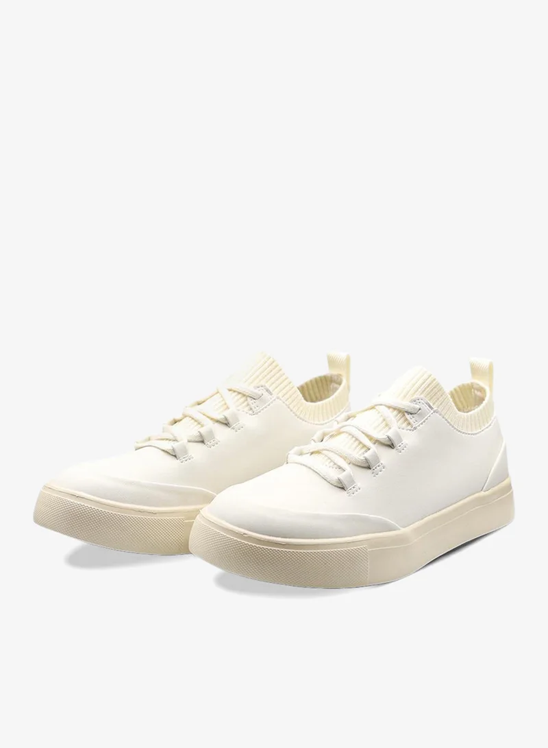 Duozoulu Ivory Sierra Lane Faux Leather Sneaker  | Best Price UAE