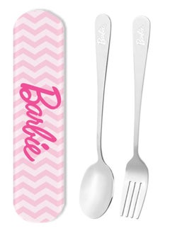 Miniso Enjoy meals in style with this Barbie-themed fork and spoon set. 