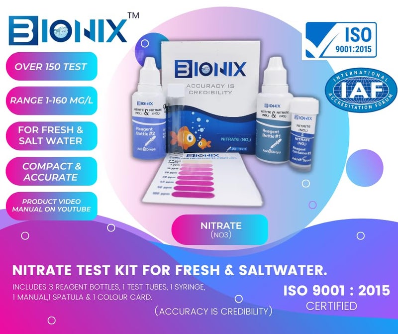 Bionix Nitrate Test Kit for Fresh & Salt Water (150 Test). - Image 2