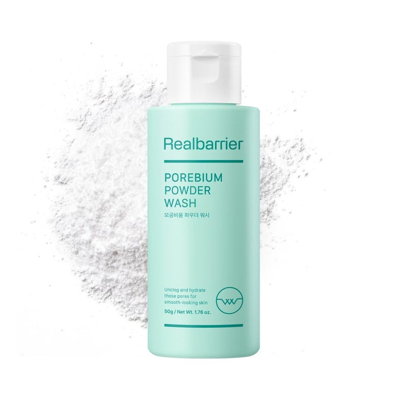 Real Barrier | Porebium Powder Wash | Micro-Powder Particles Facial Cleanser | Exfoliator for Sensitive Skin, Impurity, Dead Skin Cells | Face Wash with Ceramide | Korean Skin Care | 1.76 fl oz (50ml) - Image 1