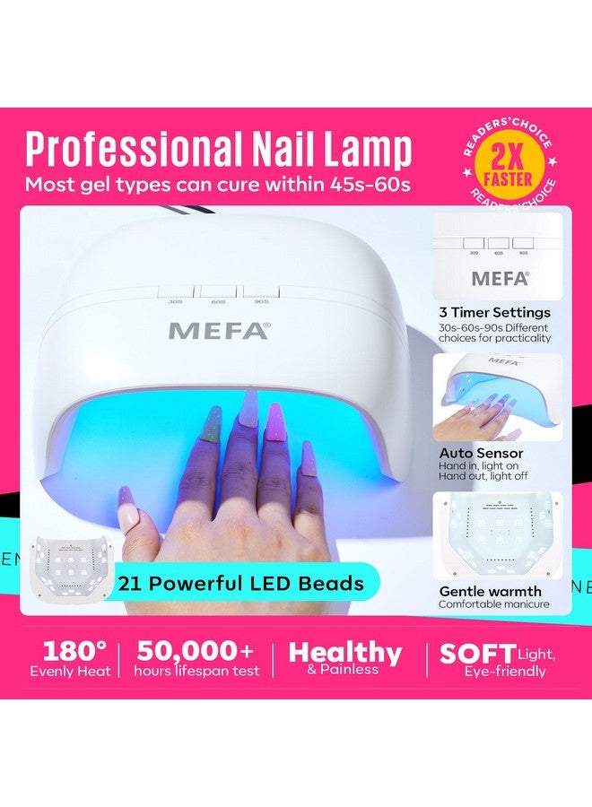 MEFA 34 Pcs Gel Nail Polish Kit with U V Light 48W, 20 Colors All Seasons Collection Nude Pink Red Gel Nail Polish Set with Base and Matte/Glossy Top Coat Nail Art Manicure Tools DIY Salon Home - Image 5