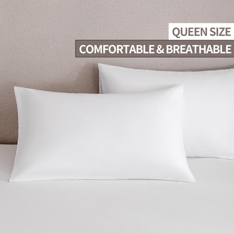 mini panda MINIPANDA White Pillow Cases Set of 4 Queen Size - Super Soft, Smooth and Breathable Pillow Cases Queen- Envelope Design - Machine Washable Lightweight (20X30 Inches (4 Piece)) - Image 2