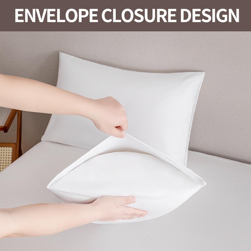 mini panda MINIPANDA White Pillow Cases Set of 4 Queen Size - Super Soft, Smooth and Breathable Pillow Cases Queen- Envelope Design - Machine Washable Lightweight (20X30 Inches (4 Piece)) - Image 4