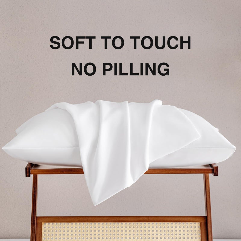 mini panda MINIPANDA White Pillow Cases Set of 4 Queen Size - Super Soft, Smooth and Breathable Pillow Cases Queen- Envelope Design - Machine Washable Lightweight (20X30 Inches (4 Piece)) - Image 5