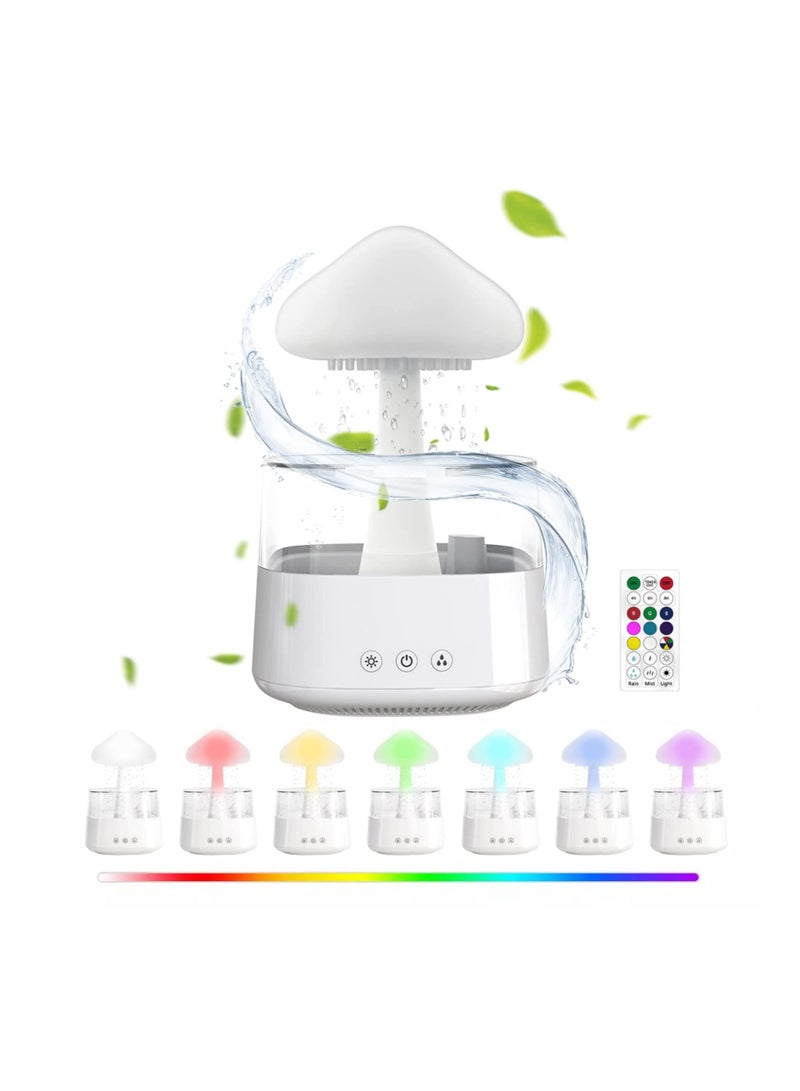 SOLARAE Rain Cloud Humidifier with Water Drip Sound, Cool Mist Aromatherapy Humidifier White Noise Machine Calming Water Drip Sound Diffuser 3 Rainfall Mode and 7 LED Colors, for Sleeping Relaxing Mood - Image 1