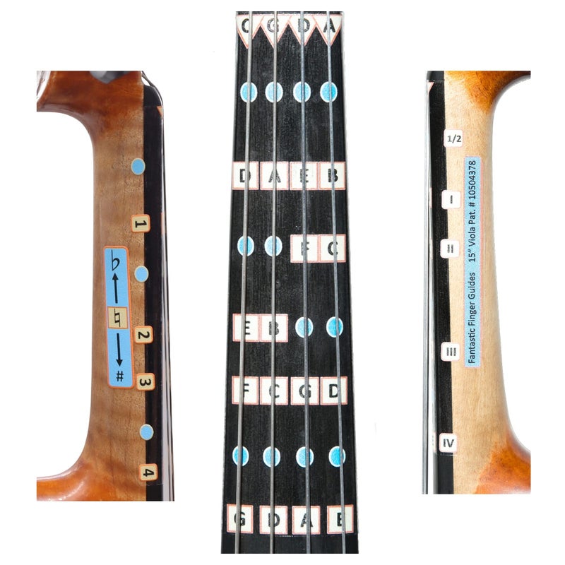 FFG NOTE THE DIFFERENCE Fantastic Finger Guide for Violas | Stringed Musical Instruments | Fingerboard and Fretboard Stickers for Learning All Notes | Kids/Adult Beginner Viola Finger Guide |15" Size - Image 1