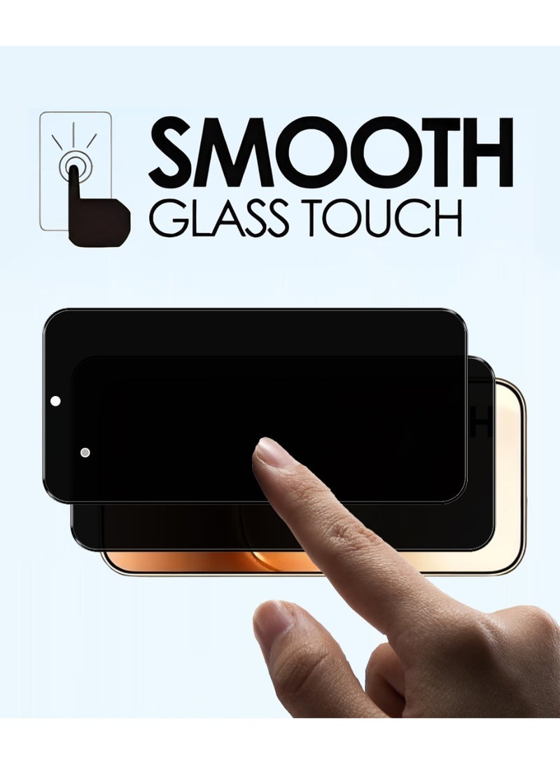 Yunpy [2+1 Packs] for Honor 600 Privacy Tempered Glass Screen Protector with Camera Lens Film, Including 2 Pack Privacy Front Glass and 1 Pack Camera Lens Film, 9H Hardness HD Clear Anti-Scratch Anti-Fingerprint Bubble-Free Case Friendly Screen Protector - Image 4