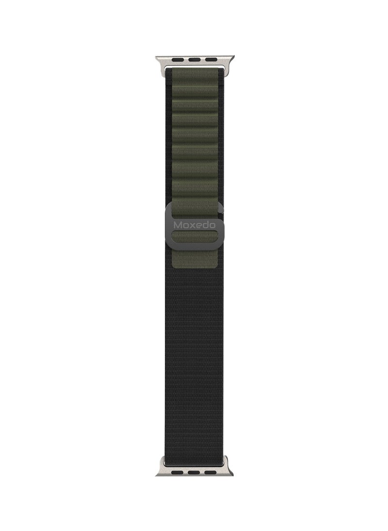 Moxedo - Moxedo Alpine Loop Watch Band Adjustable Sports Nylon Woven with Titanium G-Hook Strap Compatible with Apple Watch Band Series 8,7,6,5,4,3,2,1,SE Ultra design for 44mm,45mm,49mm (Field Green) - Image 1