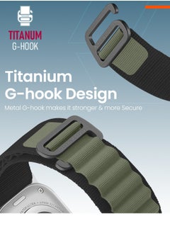 Moxedo Moxedo Alpine Loop Watch Band Adjustable Sports Nylon Woven with Titanium G-Hook Strap Compatible with Apple Watch Band Series 8,7,6,5,4,3,2,1,SE Ultra design for 44mm,45mm,49mm (Field Green)  - Image 3
