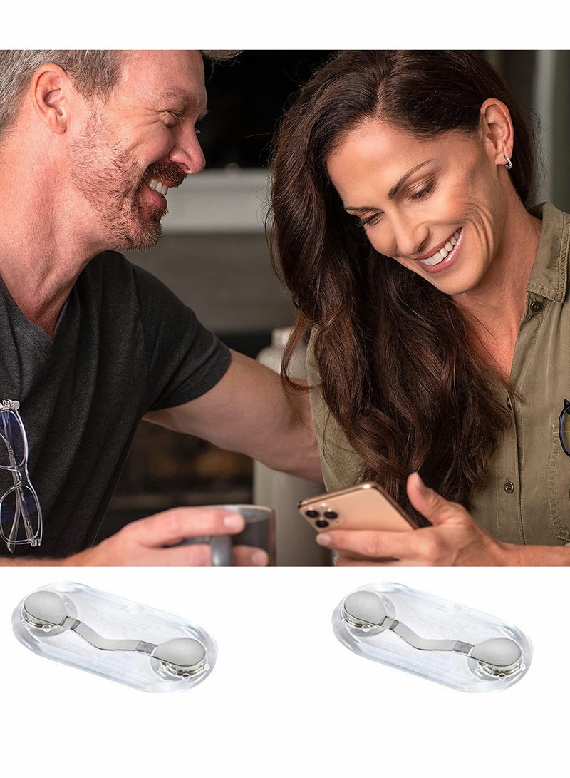 SOLARAE 2Pcs Magnetic Glasses Frames, Sunglasses Work Number Plate Name Plate ID Card Stainless Steel Badge Holder, Unisex Storage Glasses Clip - Image 5