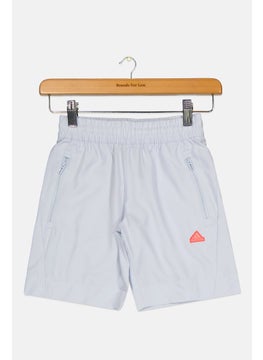 Kids Boy Sportswear Fit Brand Logo Shorts, Light Blue