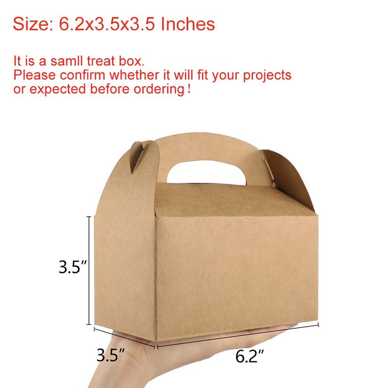 ValBox Treat Boxes 30 Pack Brown Kraft Paper Gable Gift Boxes - Goodies Favor Box for Kids' Birthday Party, Wedding, Baby Shower, 6.2 x 3.5 x 3.5 Inches - Image 2