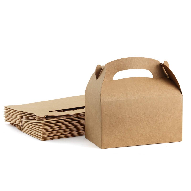 ValBox Treat Boxes 30 Pack Brown Kraft Paper Gable Gift Boxes - Goodies Favor Box for Kids' Birthday Party, Wedding, Baby Shower, 6.2 x 3.5 x 3.5 Inches - Image 1