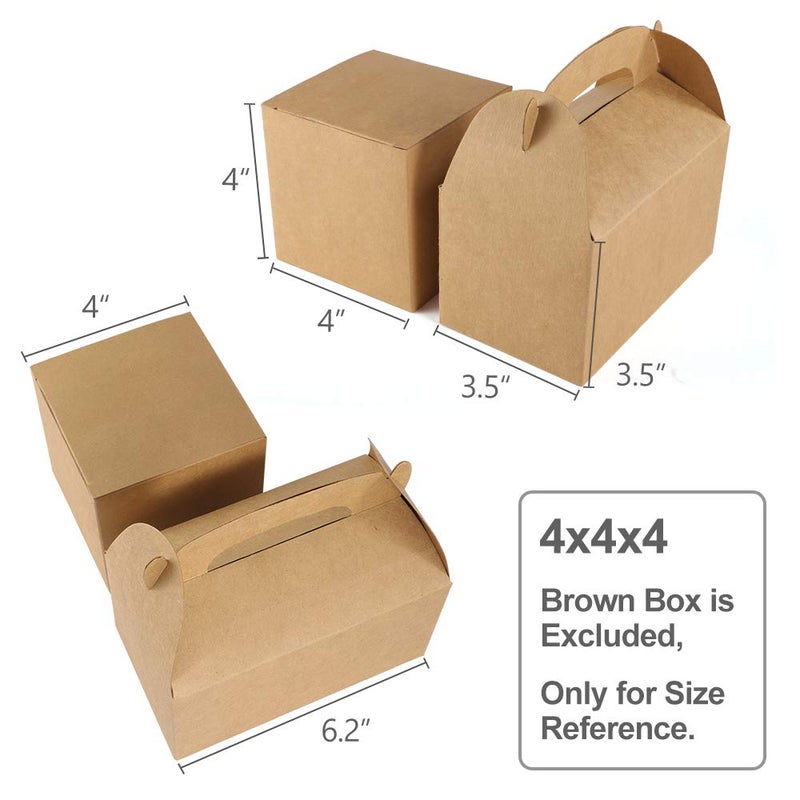 ValBox Treat Boxes 30 Pack Brown Kraft Paper Gable Gift Boxes - Goodies Favor Box for Kids' Birthday Party, Wedding, Baby Shower, 6.2 x 3.5 x 3.5 Inches - Image 3
