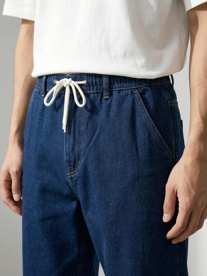 Styli  Men Relaxed Fit Jeans with Drawstring for Men | Best Price UAE