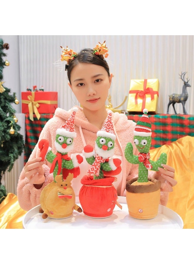 【Enter Explosions】 Can Sing And Dance Learn Tongue Sliding Cactus Doll Gift Ornaments Doll Toy-Color:Santa Claus Cactus-Specifications:Rotating Movement 【charging】】 - Image 2
