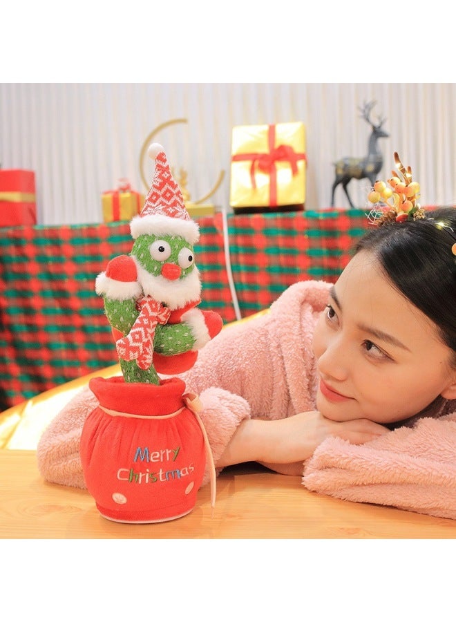 【Enter Explosions】 Can Sing And Dance Learn Tongue Sliding Cactus Doll Gift Ornaments Doll Toy-Color:Santa Claus Cactus-Specifications:Rotating Movement 【charging】】 - Image 4