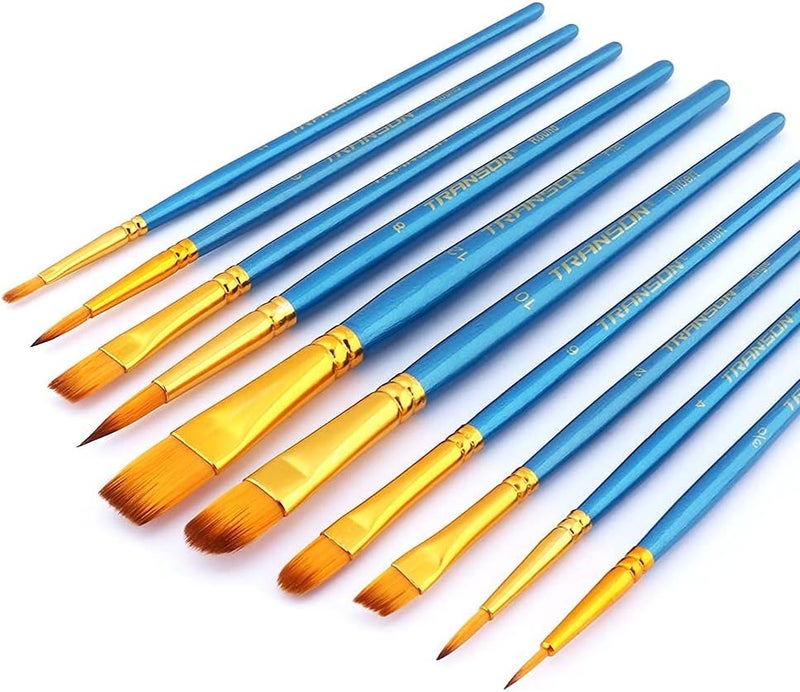 TRANSON 20pcs Bulk Artist Paint Brush Set for Acrylic Watercolor Gouache Hobby Craft Face Painting - Image 5