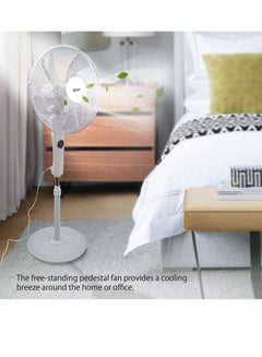 Mr. Light Electrical Stand Fan With Adjustable Height Remote Control And Timer 3 Speeds Program Settings  - Image 2