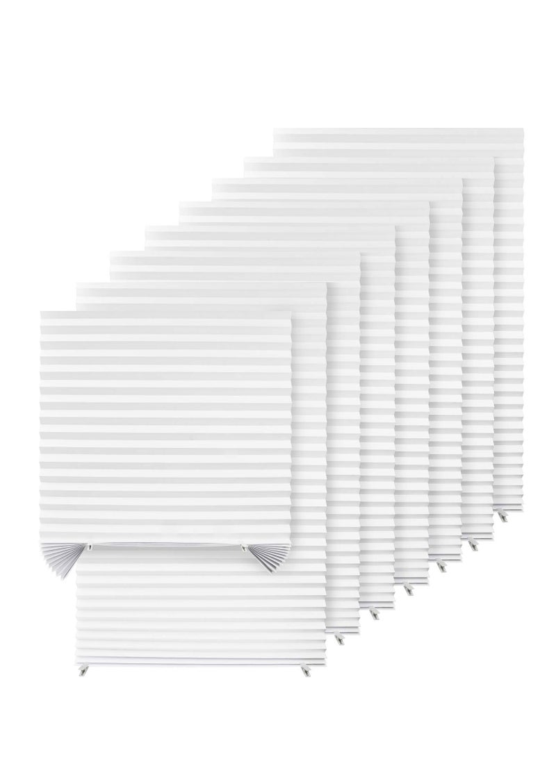 Generic - Cordless Pleated Window Shades Light Filtering Blinds Easy to Cut and Install for Home or Office White 35 x 70 inch - Image 1