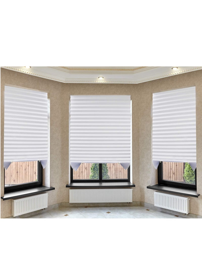 Generic - Cordless Pleated Window Shades Light Filtering Blinds Easy to Cut and Install for Home or Office White 35 x 70 inch - Image 1