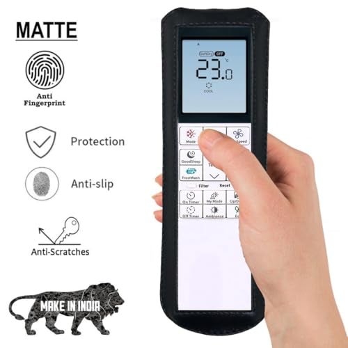 Zaoma Protective Case PU Leather Cover Holder Compatible for AC Remote Model No:. 272 Compatible for Hitachi Air conditioner and suitable for Split and window AC Remote Control Protective Case (Black) - Image 5