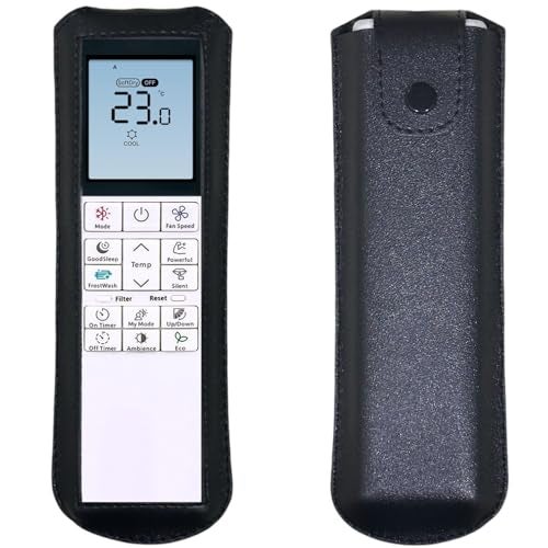 Zaoma Protective Case PU Leather Cover Holder Compatible for AC Remote Model No:. 272 Compatible for Hitachi Air conditioner and suitable for Split and window AC Remote Control Protective Case (Black) - Image 1