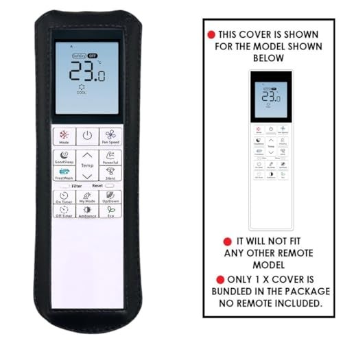 Zaoma Protective Case PU Leather Cover Holder Compatible for AC Remote Model No:. 272 Compatible for Hitachi Air conditioner and suitable for Split and window AC Remote Control Protective Case (Black) - Image 2