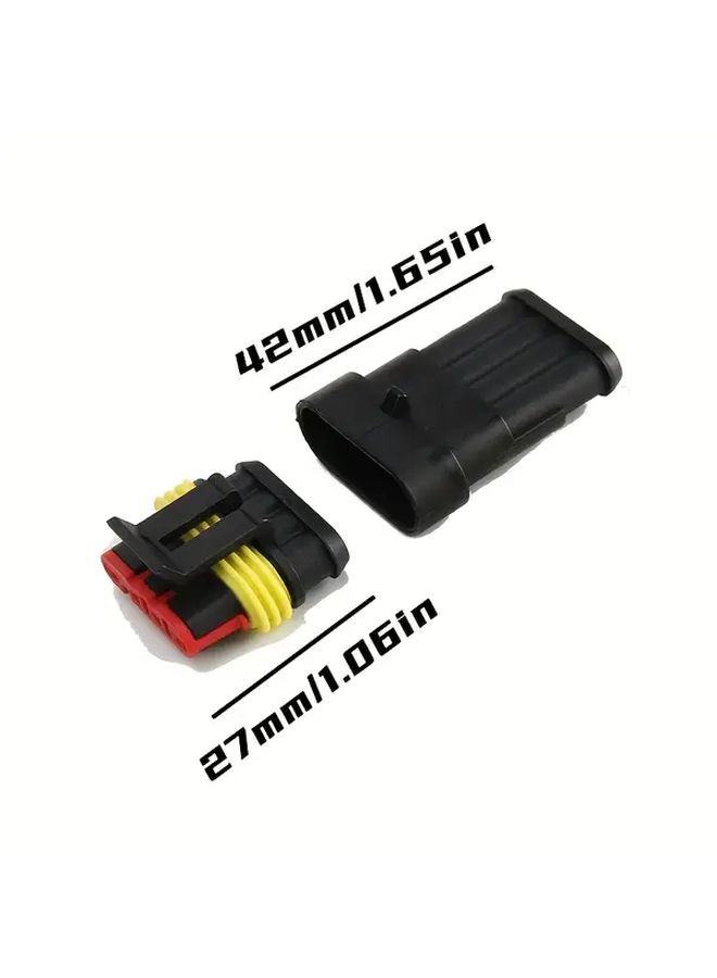 10 قطعة 3 دبوس محطة اتصال سريعة ذكر أنثى موصل سلك 20AWG للسيارة الشاحنة القارب - Image 2