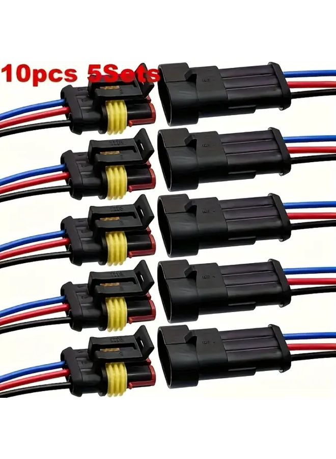 10 قطعة 3 دبوس محطة اتصال سريعة ذكر أنثى موصل سلك 20AWG للسيارة الشاحنة القارب - Image 1