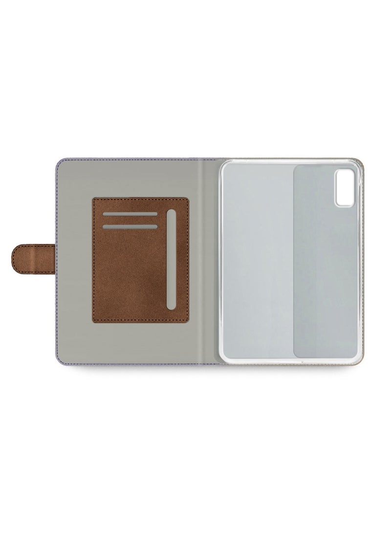 اوميكر غطاء حماية قابل للطي من جلد البولي يوريثان لهاتف لينوفو تاب M9 4G 2022 بني داكن - Image 3