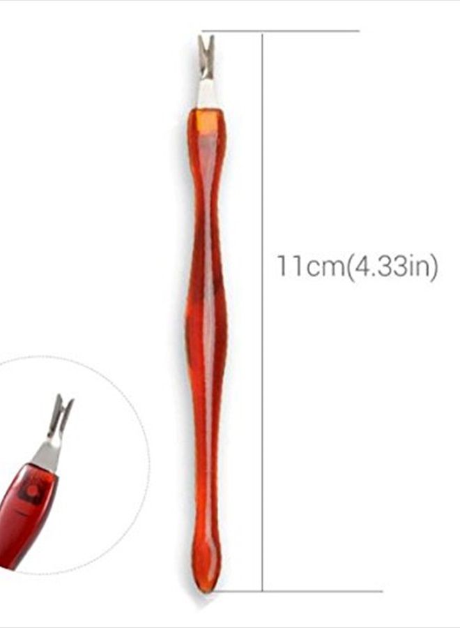 Luxxii (6 Pack) Practical Nail Art Tools Pedicure Cuticle Trimmer Remover Pusher Dead Skin Callus Removal Fork Brown (B) - Image 3