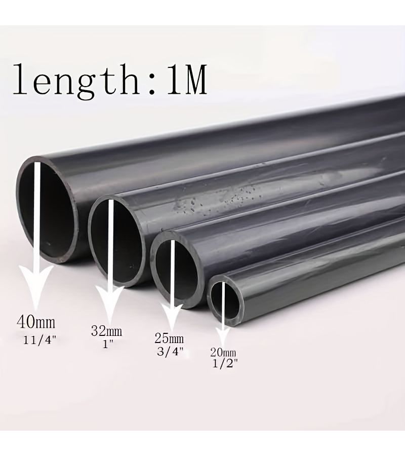 أنبوب بلاستيكي من PVC للري وأرفف DIY، بسمك 3 4 بوصة، معزز ثقيل، سطح أسود ناعم، مظهر نظيف، للاستخدام الزراعي والبستاني. - Image 1