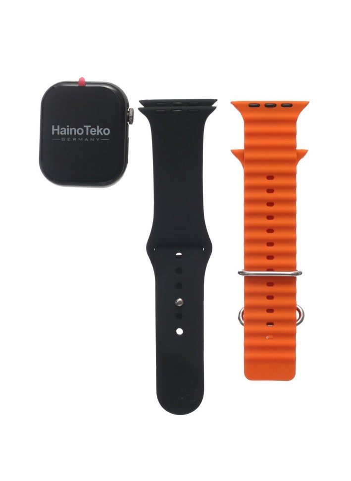 HainoTeko Hainoteko T10 Max Smart Watch with Metal Back & Titanium Case - Black Heart Rate Monitor, Blood Oxygen Tracking, Sleep Analysis, Multiple Sports Modes, Water Resistant, Smart Notifications for Android & iOS - Black  - Image 3