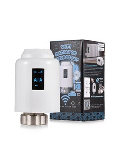 Thermostatic Radiator Valve Programmable Smart Radiator Thermostat APP Control Voice Control with OLED Screen Compatible with Alexa Google Assistant Window Opened Detection Anti Freezing