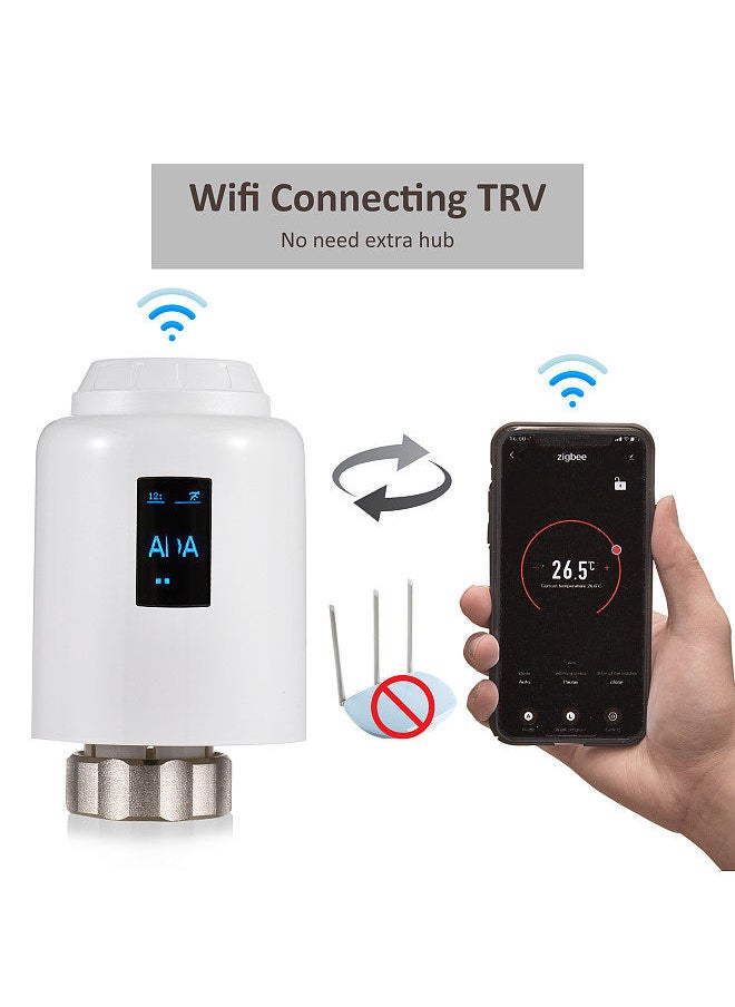 Generic - Thermostatic Radiator Valve Programmable Smart Radiator Thermostat APP Control Voice Control with OLED Screen Compatible with Alexa Google Assistant Window Opened Detection Anti Freezing - Image 1