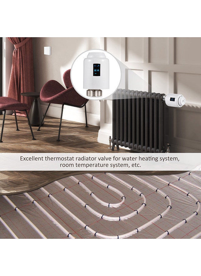 Generic - Thermostatic Radiator Valve Programmable Smart Radiator Thermostat APP Control Voice Control with OLED Screen Compatible with Alexa Google Assistant Window Opened Detection Anti Freezing - Image 1