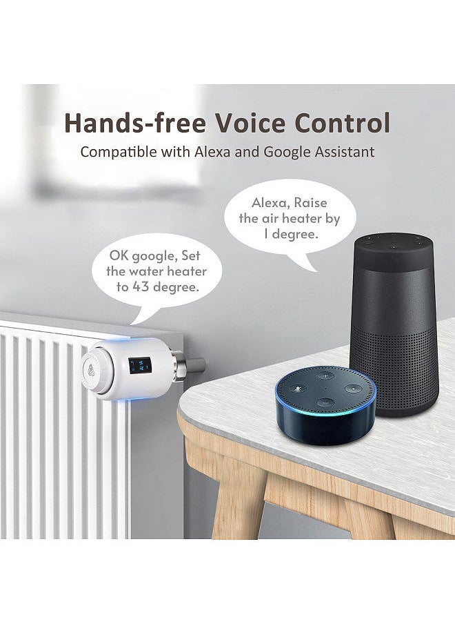 Generic - Thermostatic Radiator Valve Programmable Smart Radiator Thermostat APP Control Voice Control with OLED Screen Compatible with Alexa Google Assistant Window Opened Detection Anti Freezing - Image 1