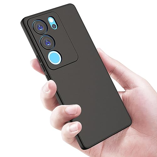 Kapa Matte Protective Lens Flexible Back Cover for VIvo V29 / V29 PRO (5G) | Slim Silicone with Soft Lining Shockproof Full Body Bumper Case (Black) - Image 4