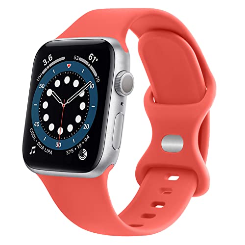 Mugust Sport Bands Compatible with Apple Watch Band 42mm 41mm 45mm 49mm 40mm 44mm 38mm 42mm 46mm, Silicone Waterproof Strap for iWatch Series 10 9 8 7 6 5 4 3 2 1 Ultra 2/Ultra SE/SE 2 Women Men (Red, 42mm/44mm/45mm/49mm) - Image 1