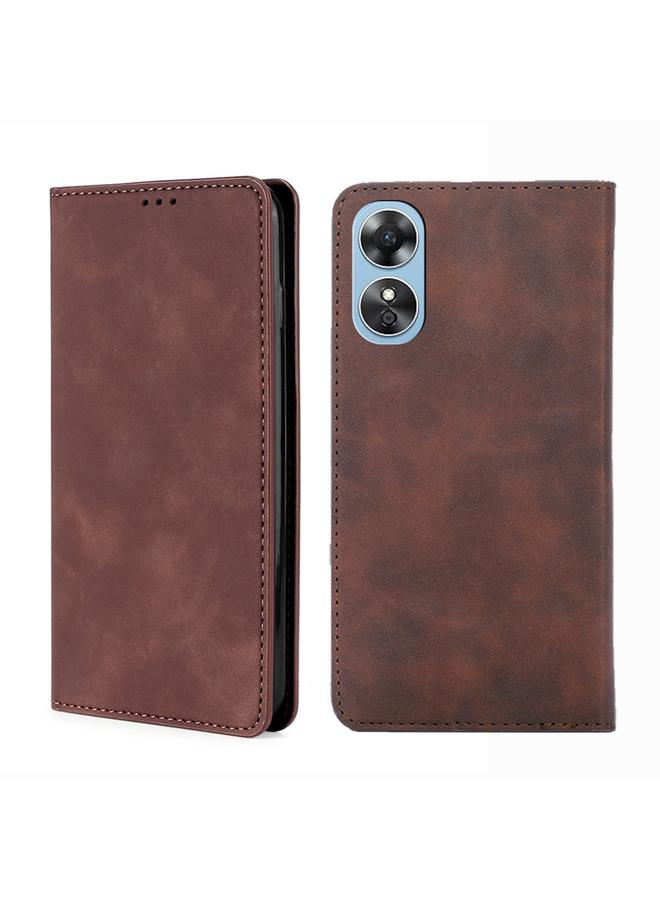 اس-توب جراب هاتف OPPO A17 من الجلد مع غطاء مغناطيسي أفقي قابل للطي - Image 1