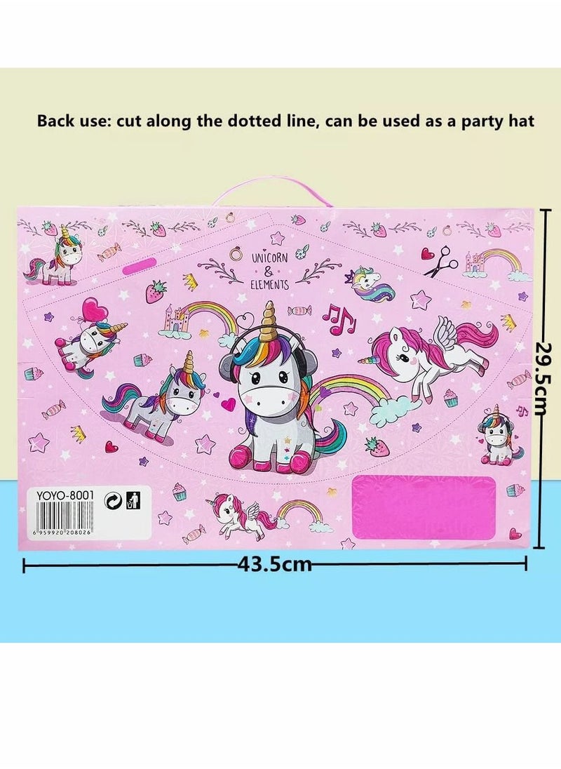 Y&D Unicorn Stationary Kit For Girls - 41Pcs Items Pencil Box,Colours,Eraser and Sharpener -Return Gift Girls/Unicorn School Girls, Set Return Gifts  - Image 3