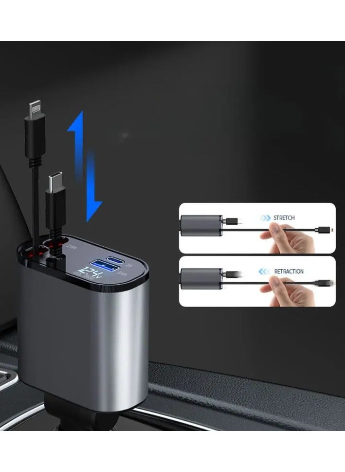 شاحن سيارة سريع 4 منافذ محول شاحن سيارة شحن سريع للسيارة - Image 5