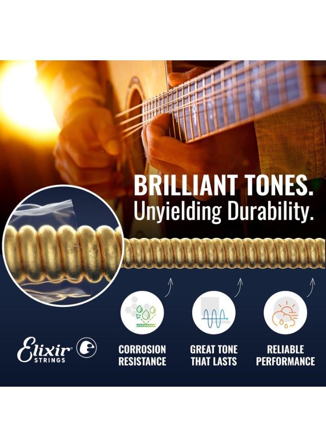 ELIXIR - Elixir Strings, Acoustic Guitar Strings, 80/20 Bronze with POLYWEB Coating, Longest-Lasting Warm Tone with Comfortable Feel, 6 String Set, Light 12-53 - Image 1